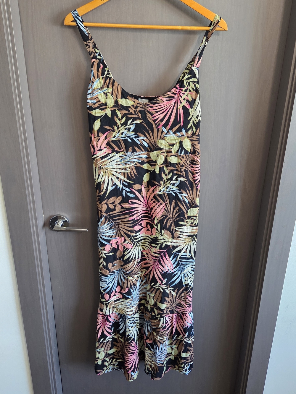 Hurley Black Tropical Leaf Print One-Piece